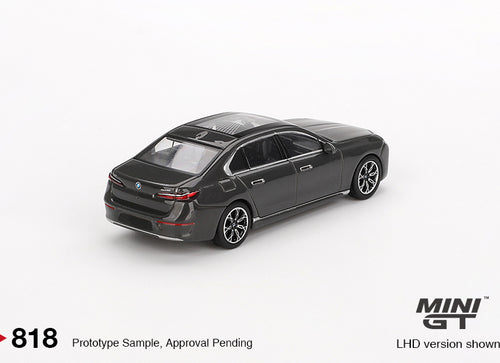 Load image into Gallery viewer, Mini GT #818 BMW i7 xDrive60 Dravit Grey RHD Diecast Model Car
