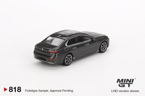 Load image into Gallery viewer, Mini GT #818 BMW i7 xDrive60 Dravit Grey LHD Diecast Model Car
