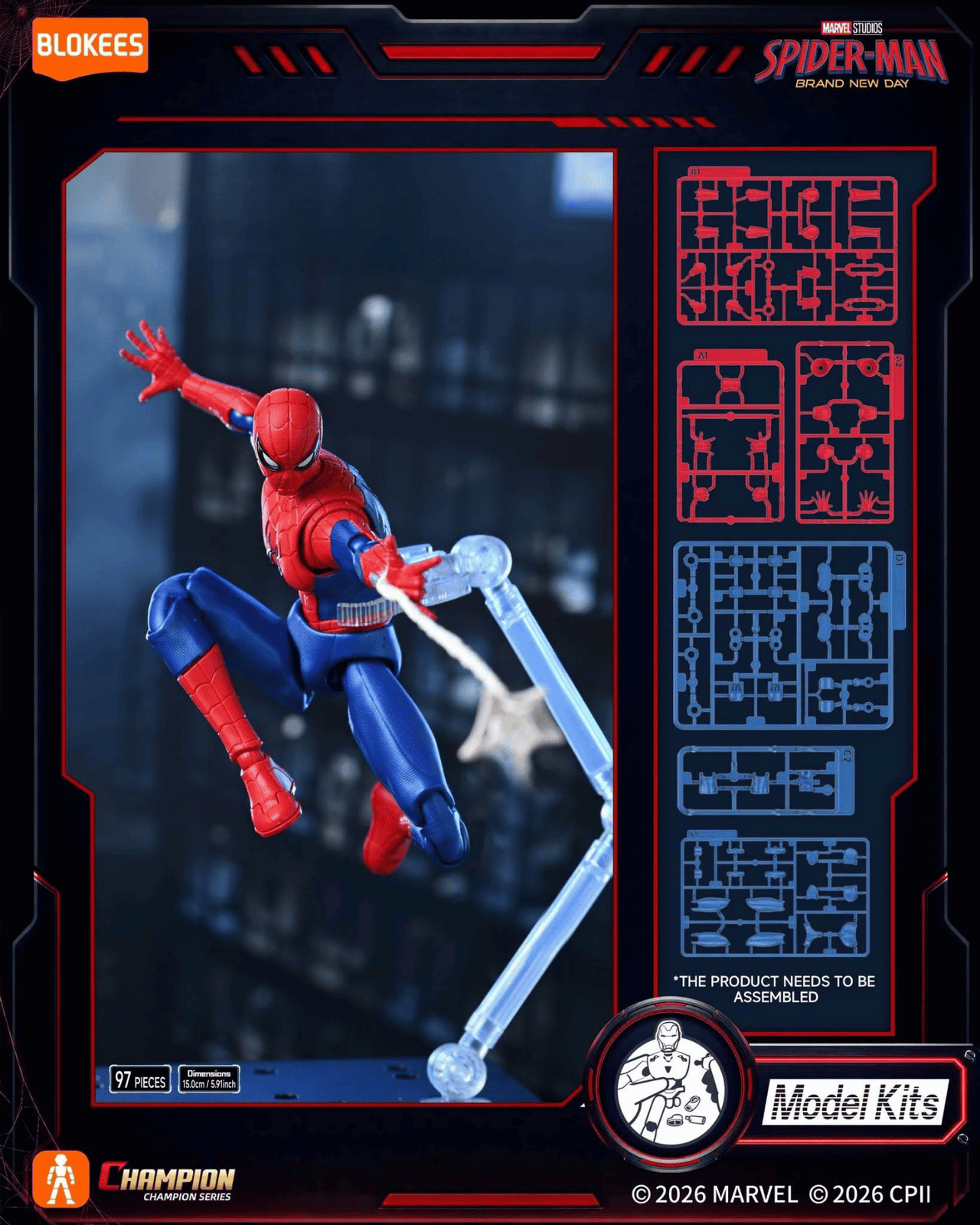 Blokees Marvel Champion Class Spider-Man Brand New Day Model Kit Action Figure