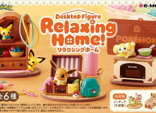 Load image into Gallery viewer, Re-Ment Pokemon DesQ Relaxing Home! Full set of 6 Mini Figure Set
