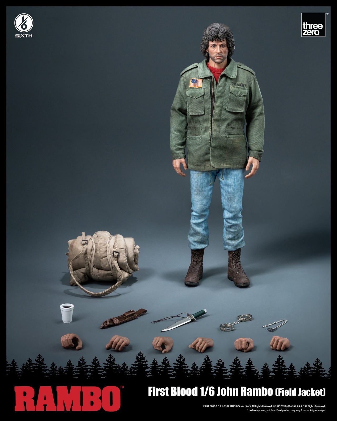 Threezero Rambo: First Blood 1/6 John Rambo (Field Jacket) Action Figure Set