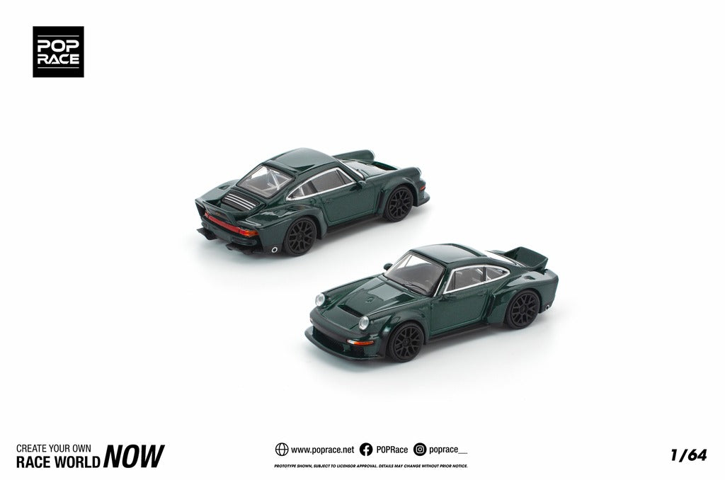 (Pre-order) POPRACE 1/64 SINGER DLS TURBO (ROAD) GREEN Diecast Model Car