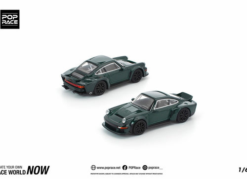 Load image into Gallery viewer, (Pre-order) POPRACE 1/64 SINGER DLS TURBO (ROAD) GREEN Diecast Model Car
