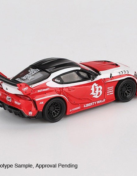 MINI GT #1103 LB WORKS Toyota GR Supra Red/White Diecast Model Car