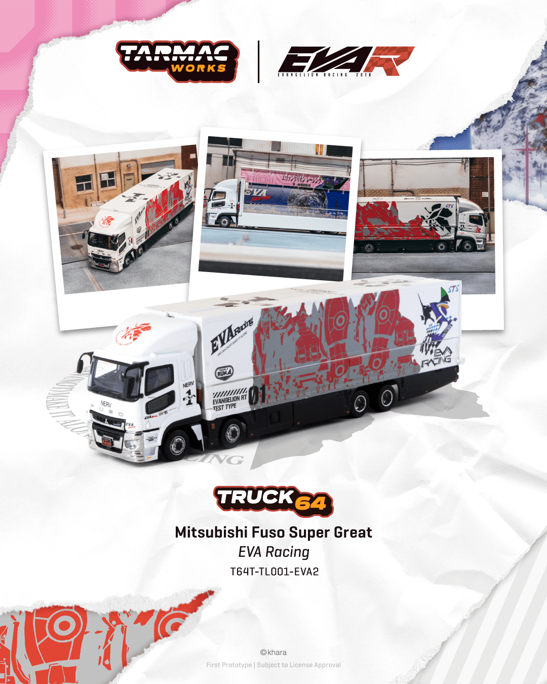 (Pre-order) Tarmac Works 1/64 Mitsubishi Fuso Super Great EVA Racing Truck