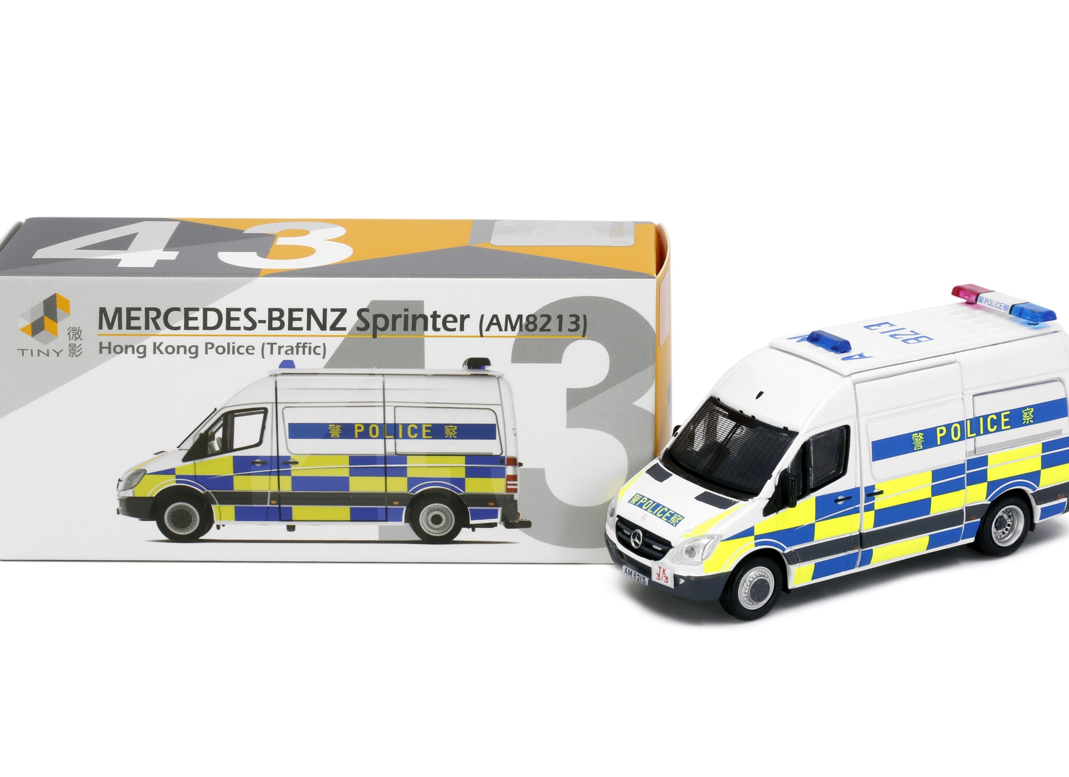 Tiny City 43 Die-cast Model Car - Mercedes-Benz Sprinter (high-roof) Police