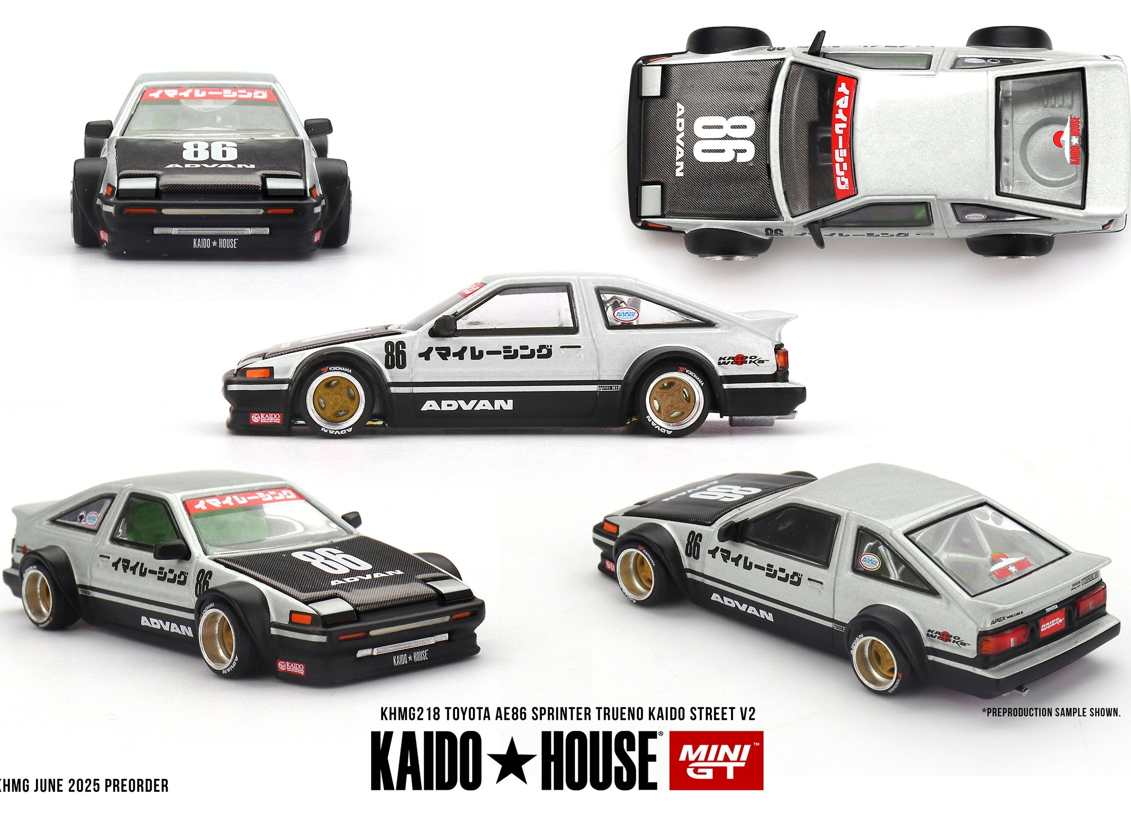 (Pre-order) Kaido House X Mini GT Toyota AE86 Sprinter Trueno Kaido Street V2