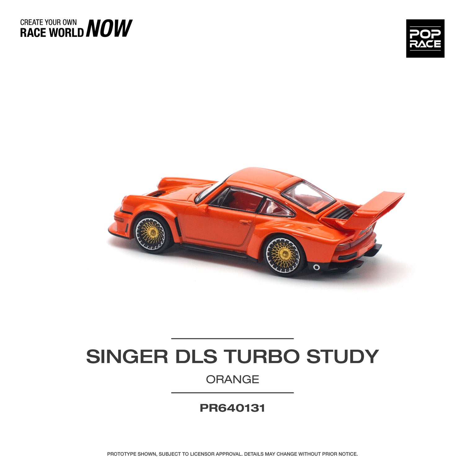 POPRACE 1/64 SINGER DLS TURBO (TRACK) ORANGE *New Tooling Model Car