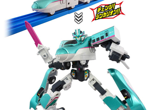Load image into Gallery viewer, Takara Tomy Shinkansen SGX Shinkalion E5 Hayabusa + E6 Komachi Link Combine Set
