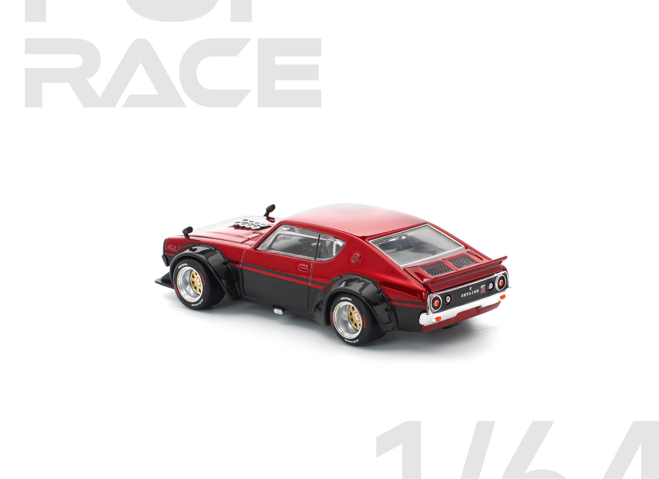 (Pre-order) POPRACE 1/64 KPGC110 KENMERI - RED/BLACK Diecast Model Car