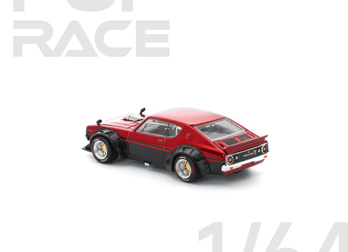 Load image into Gallery viewer, (Pre-order) POPRACE 1/64 KPGC110 KENMERI - RED/BLACK Diecast Model Car
