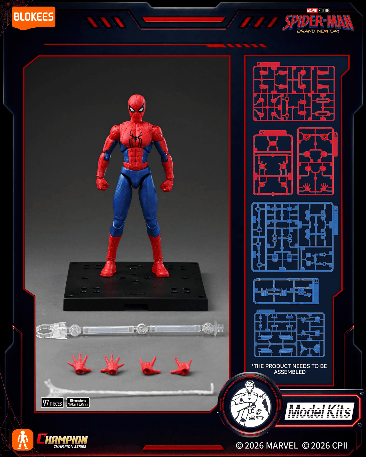Blokees Marvel Champion Class Spider-Man Brand New Day Model Kit Action Figure