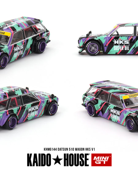 KaidoHouse X Mini GT 1/64 Datsun KAIDO 510 Wagon  HKS V1 Diecast Car