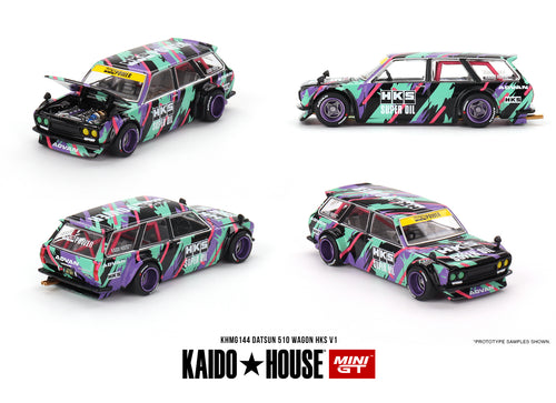 Load image into Gallery viewer, KaidoHouse X Mini GT 1/64 Datsun KAIDO 510 Wagon  HKS V1 Diecast Car
