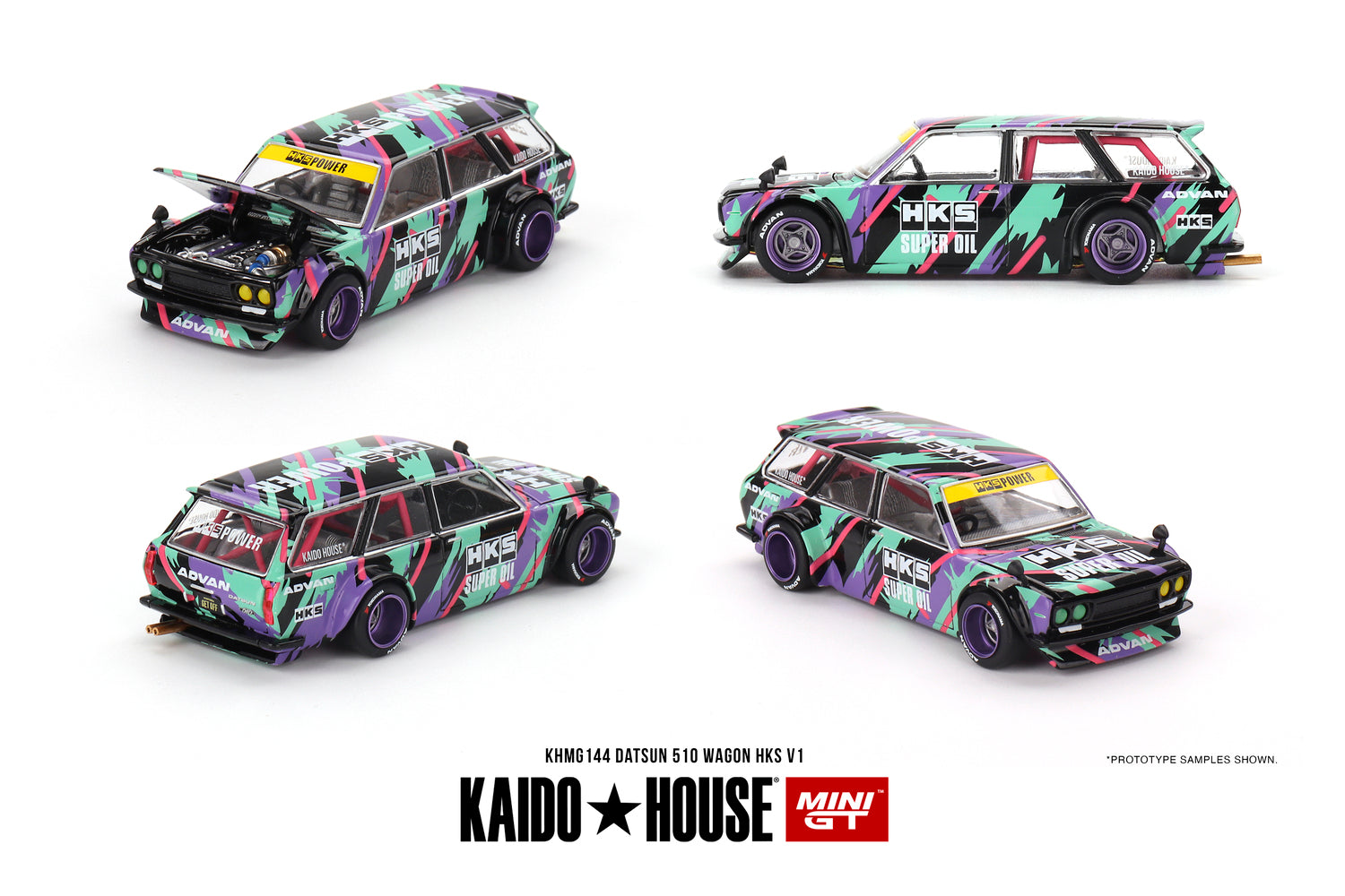 KaidoHouse X Mini GT 1/64 Datsun KAIDO 510 Wagon  HKS V1 Diecast Car