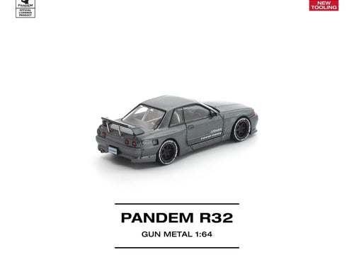 Load image into Gallery viewer, (Pre-order) POP RACE 1/64 PANDEM R32 GUN METAL Diecast Model Car #PR640508
