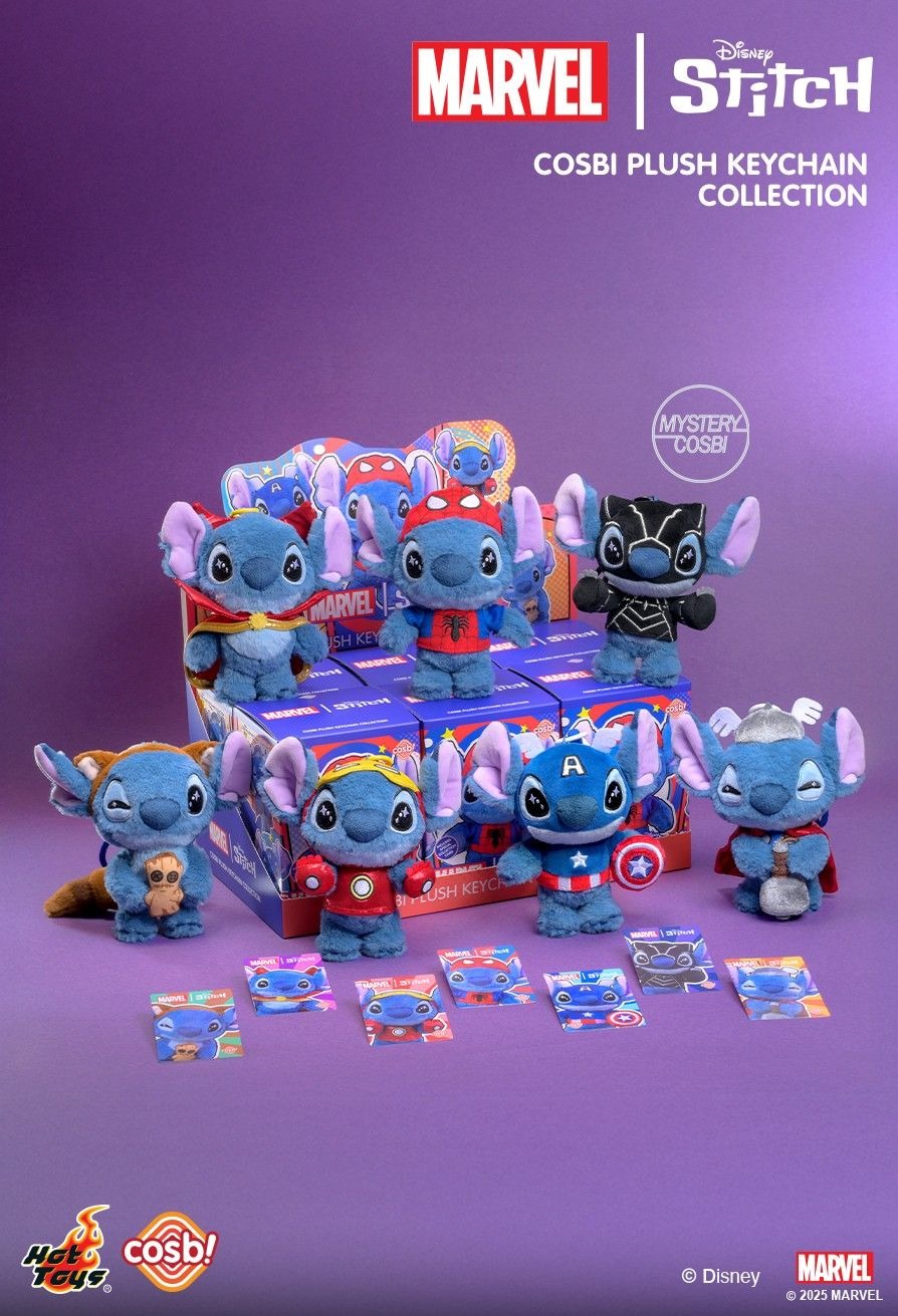 Hot Toys Marvel Stitch Cosbi Plush Keychain Collection (Full set of 6)