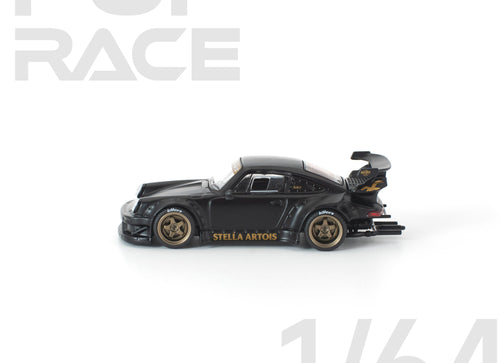 Load image into Gallery viewer, (Pre-order) POP RACE 1/64 RWB 930 MATTE BLACK "STELLA ARTOIS" Diecast #PR640468
