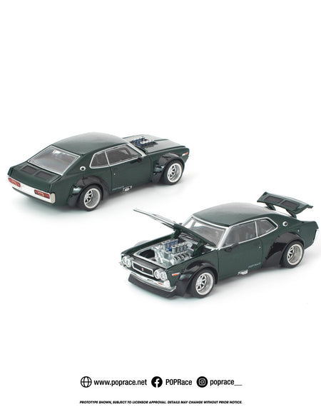 (Pre-order) POPRACE 1/64 LAUREL C130 GREEN Diecast Model Car #PR640331