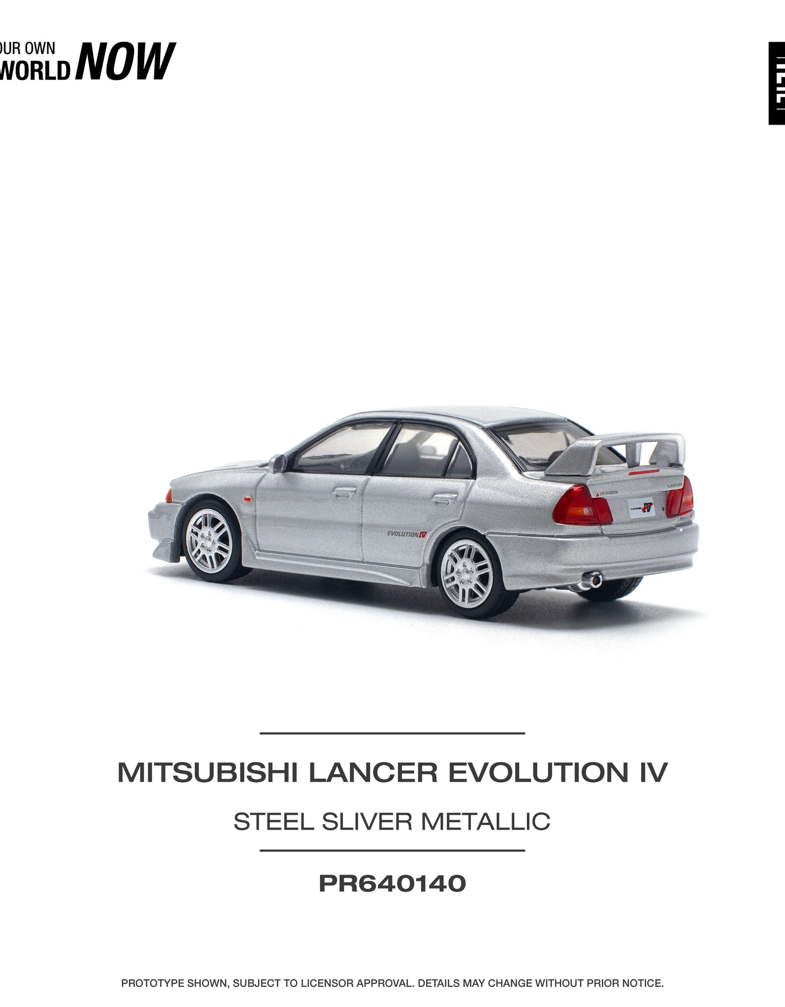 POPRACE 1/64 MITSUBISHI LANCER EVOLUTION IV - STEEL SILVER Model