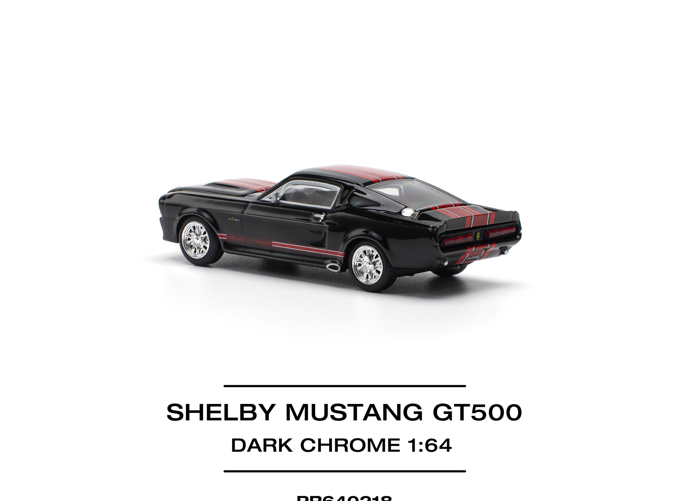 POPRACE 1/64 SHELBY MUSTANG GT500 DARK CHROME Diecast Model Car