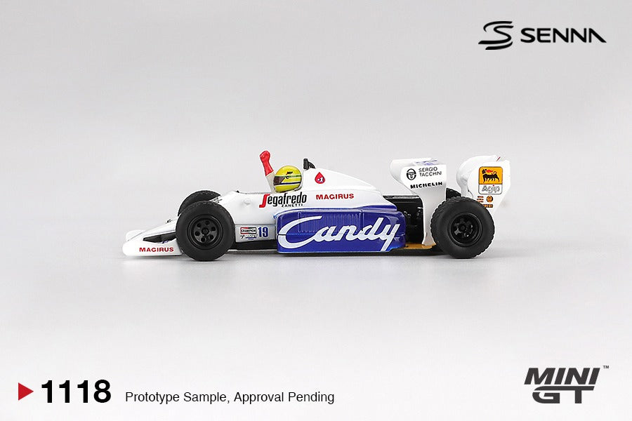 MINI GT #1118 Toleman TG184 #19 Ayrton Senna 1984 Monaco Grand Prix