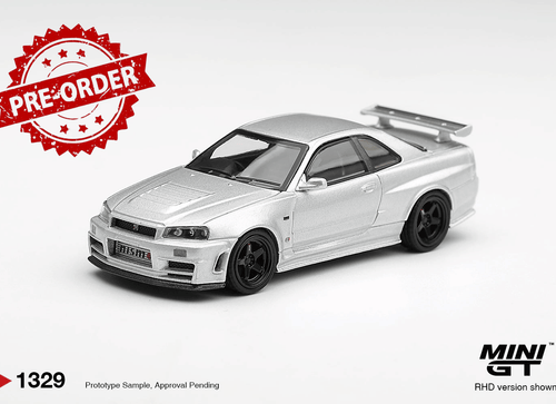 Load image into Gallery viewer, (Pre-order) Mini GT 1/64 #1329 Nissan NISMO R34GT-R Z-tune Z-Tune Silver RHD
