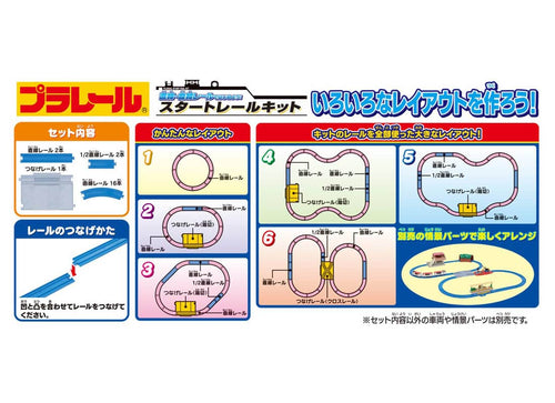 Load image into Gallery viewer, Takara Tomy Plarail Train Accessory - Straight and Curved Start Rail Set (step1)
