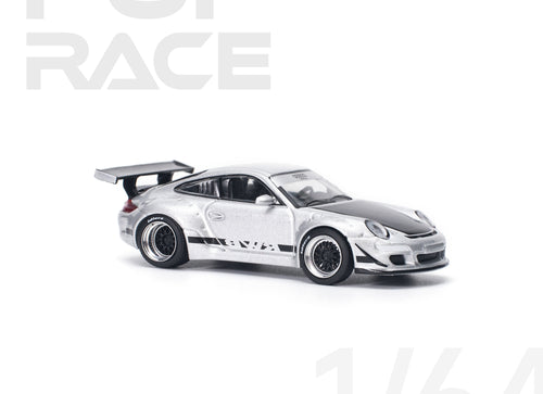 Load image into Gallery viewer, POPRACE 1/64 RWB 997 Silver Diecast Model Car
