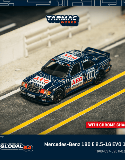 Load image into Gallery viewer, Tarmac Works 1/64 Mercedes-Benz 190 E 2.5-16 EVO 1 DTM 1989 Dany
