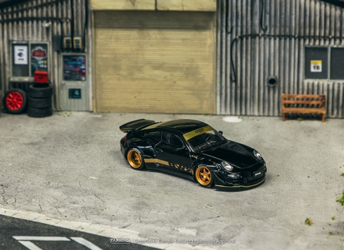 Load image into Gallery viewer, Tarmac Works RWB 997 Black 1/64 Diecast Model Car
