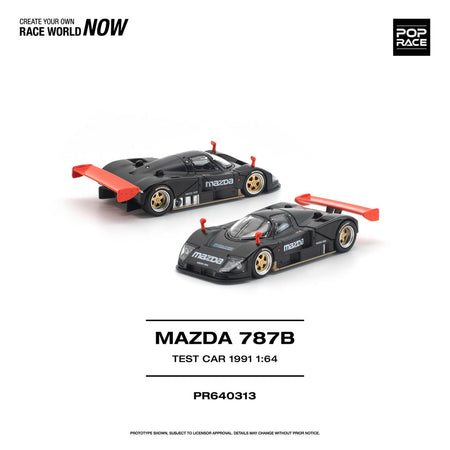 (Pre-order) POP RACE 1/64 MAZDA 787B 1991 TEST CAR Diecast Model Car #PR640313