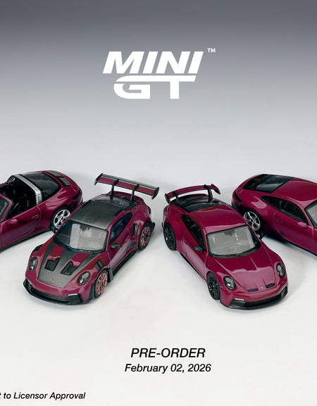 (Pre-order) MINI GT 1/64 Porsche 911 (992.1) Rubystone Red Set #MGTS0021