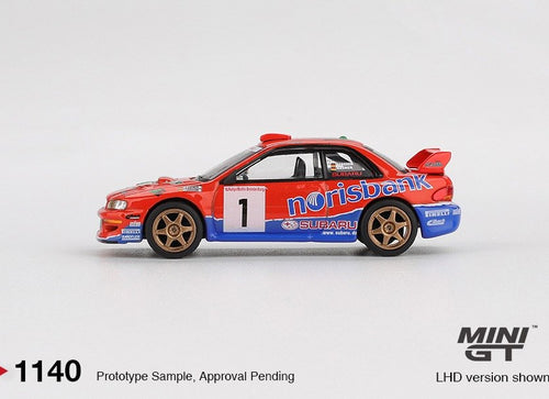 Load image into Gallery viewer, MINI GT #1140 Subaru Impreza WRC97 #1 1999 DRM Champion Model Car
