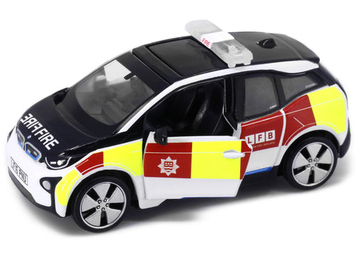 Load image into Gallery viewer, Tiny City UK13 Die-cast Model Car - BMW i3 UK London Fire Department Patrol Car
