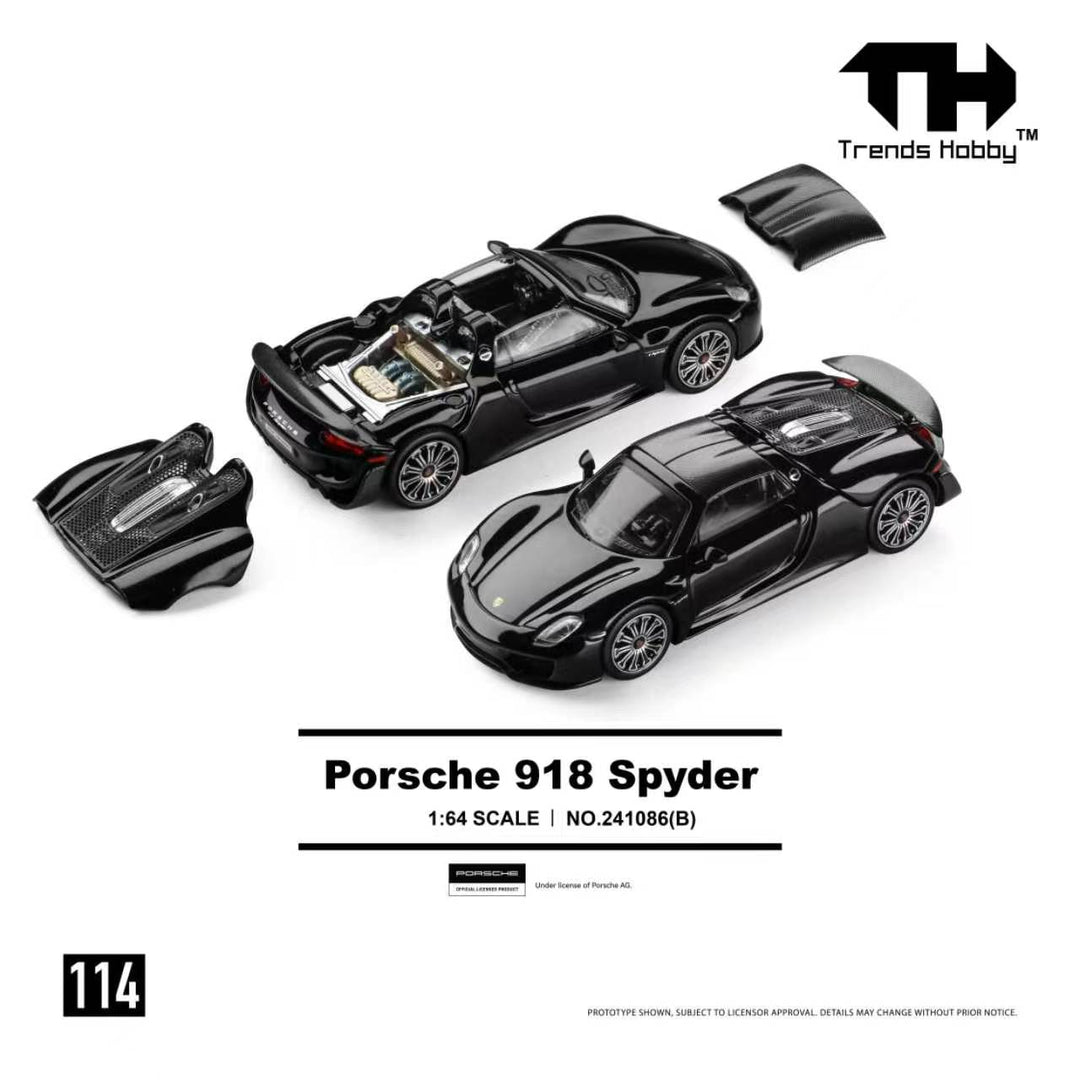 (Pre-order) Trends Hobby 1/64  Diecast Porsche 918 Spyder - Black