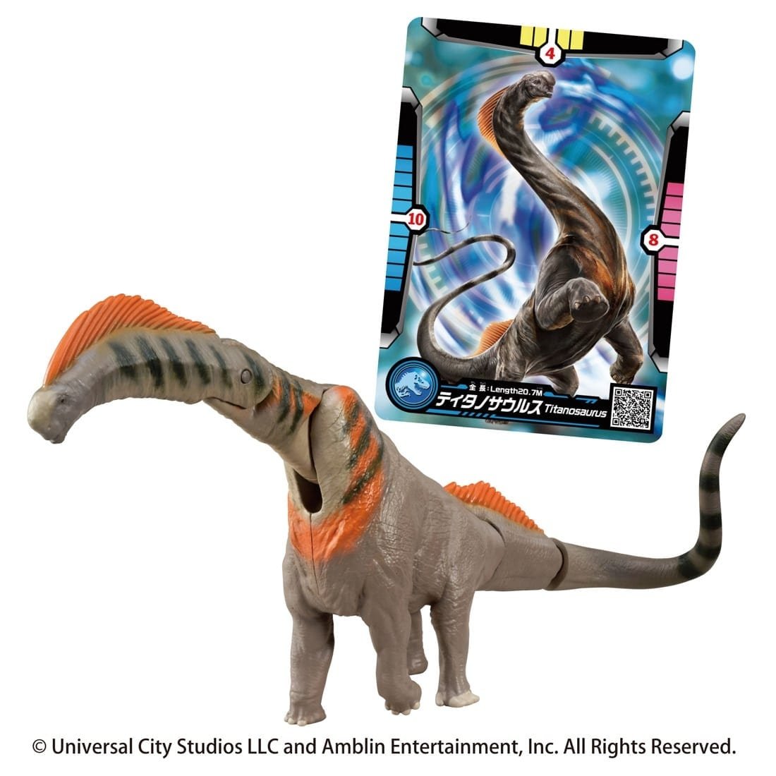 Takara Tomy Ania Jurassic World Titanosaurus Dinosaur Figure with Battle Card