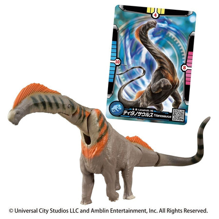 Takara Tomy Ania Jurassic World Titanosaurus Dinosaur Figure with Battle Card