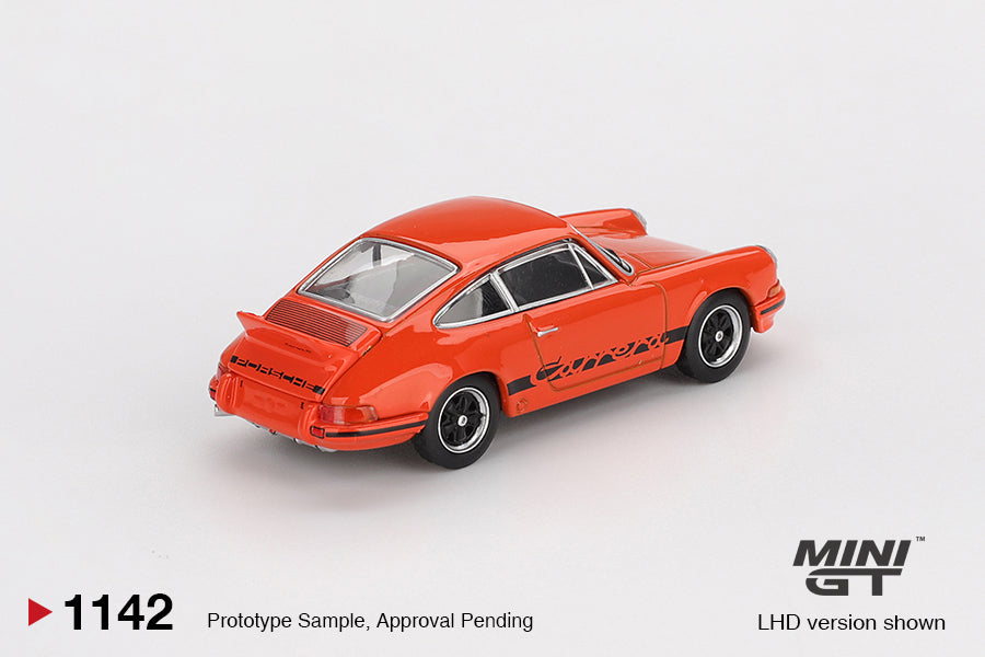 MINI GT #1142 Porsche 911 Carrera RS 2.7 Tangerine Black Livery LHD