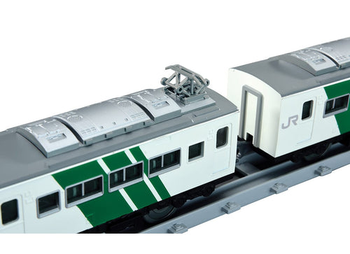 Load image into Gallery viewer, Takara Tomy Plarail Train - Real Class Series 185 Odoriko Green Stripe
