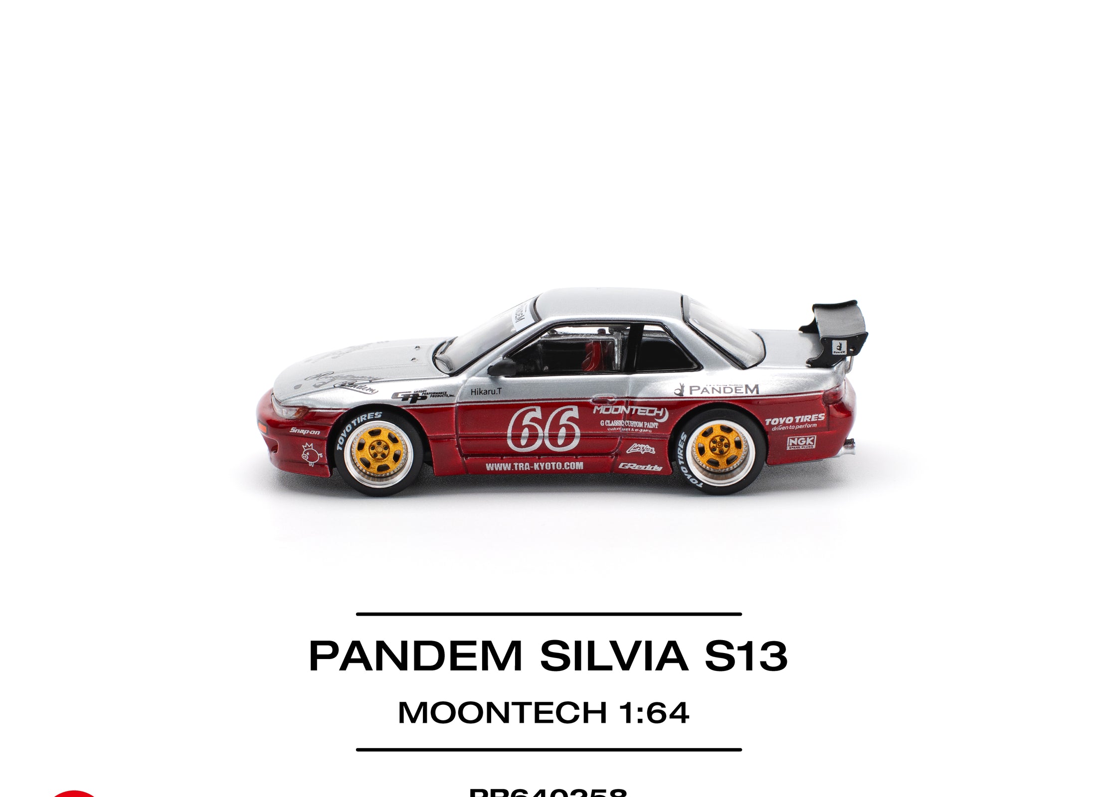 POP RACE 1/64 pandem silvia s13 - moontech red (new tooling) pr640258