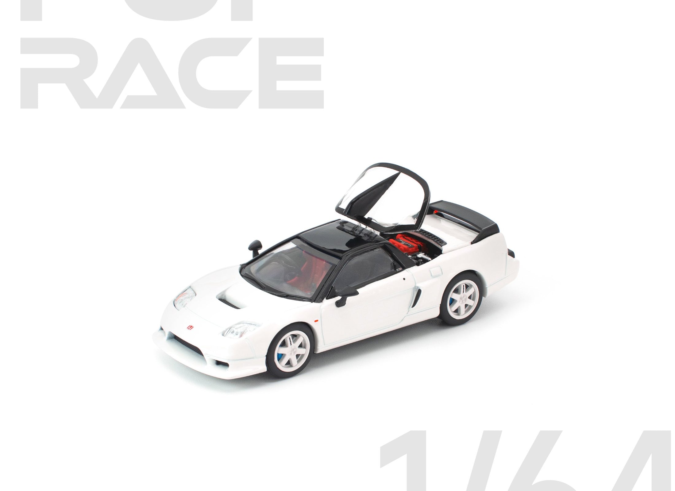 (Pre-order) POP RACE 1/64 HONDA NSX-R GT WHITE Diecast Model Car #PR640407