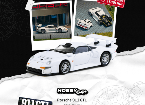 Load image into Gallery viewer, (Pre-order) Tarmac Works 1/64 Porsche 911 GT1 White with Taramc Cards Set
