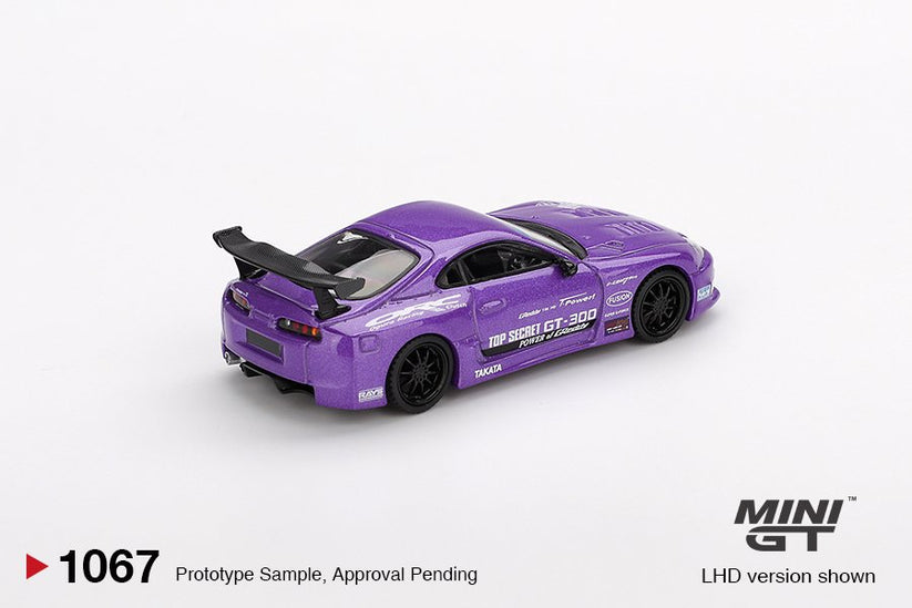 MINI GT 1/64 #1067 Toyota Supra (A80) Top Secret GT-300 Purple RHD