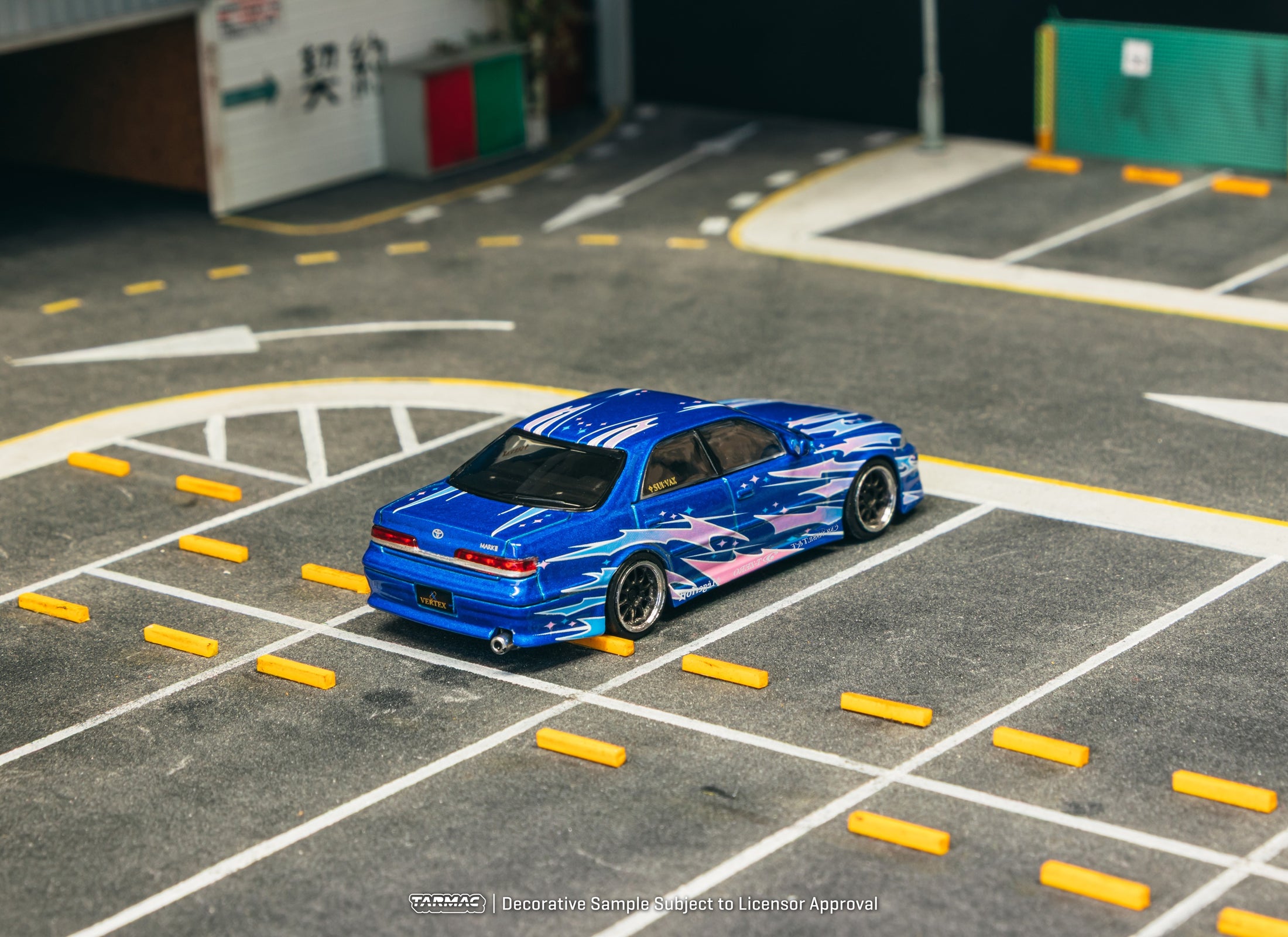 Tarmac Works 1/64 VERTEX Toyota Mark II JZX100 Blue Metallic Model