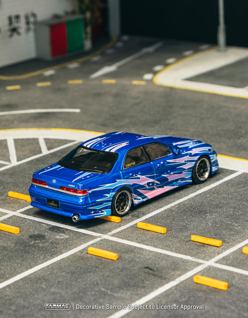 Load image into Gallery viewer, Tarmac Works 1/64 VERTEX Toyota Mark II JZX100 Blue Metallic Model
