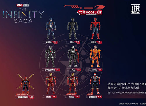 Load image into Gallery viewer, ZD Toys 7cm Marvel The Infinity Saga Series Blind Box Vol.01 1Box 9pcs Full Set
