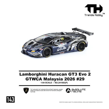 (Pre-order) Trends Hobby Lamborghini Huracan GT3 EVO2 GTWCA Malaysia 2026 #29