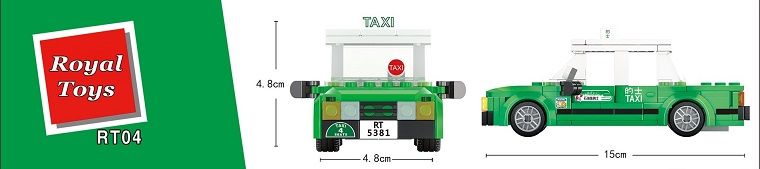 Royal Toys Building Blocks Bricks RT04: Hong Kong Green Taxi (238 Pcs/Pzs)