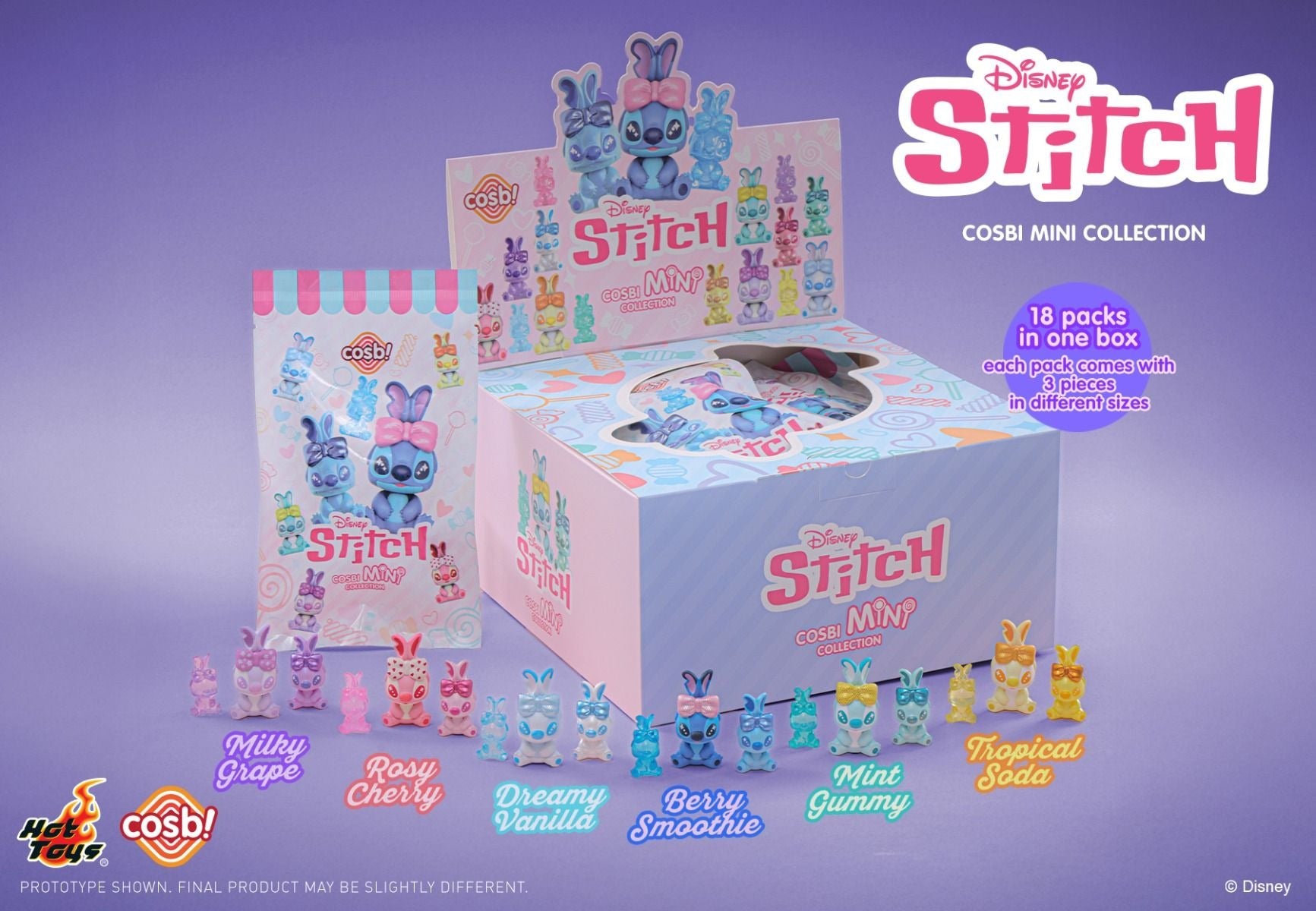 Hot Toys Disney Stitch Cosbi Mini Collection Figure Set (18 packs in a box)
